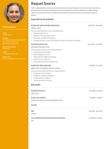 Exemplo CV stanford amarelo