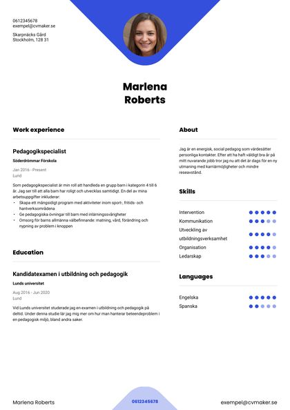 Modernt CV-exempel