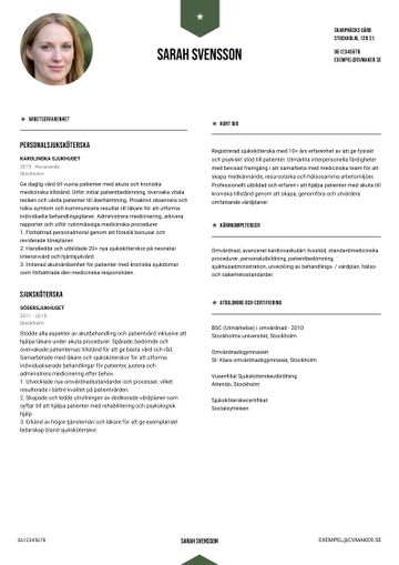exempel CV peking grön