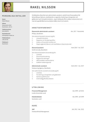 exempel CV auckland brun