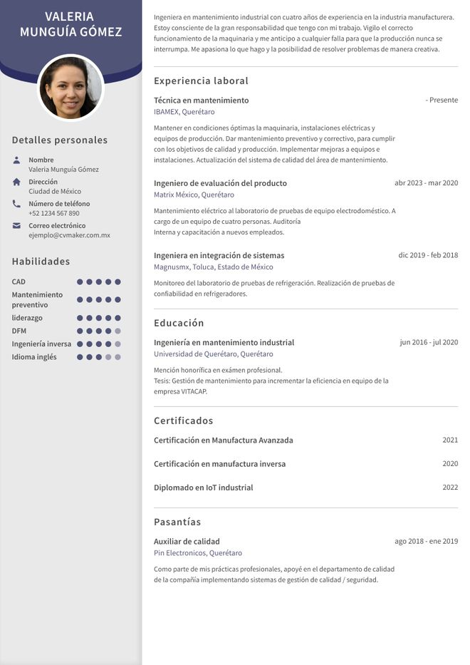 currículum de ingeniero