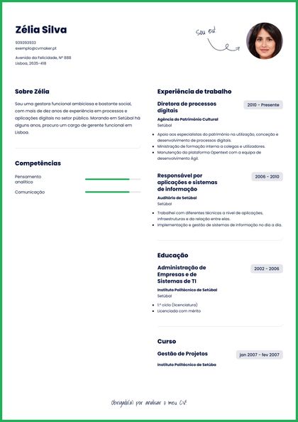 modelo simples de curriculum vitae