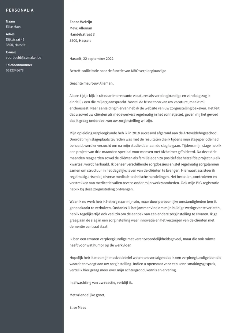verpleegkundige sollicitatiebrief-voorbeeld