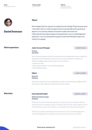 exempel CV duke blå