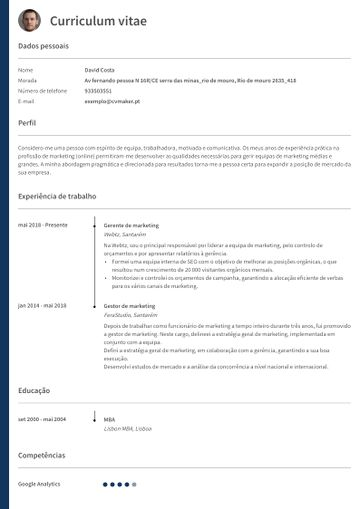 Exemplo CV oxford violeta
