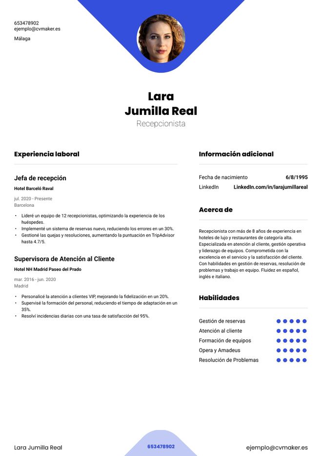Currículum para Hostelería