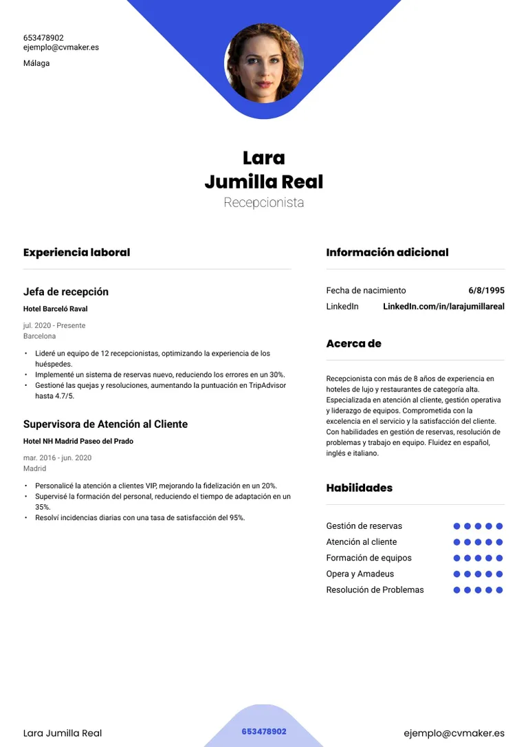 Currículum para Hostelería