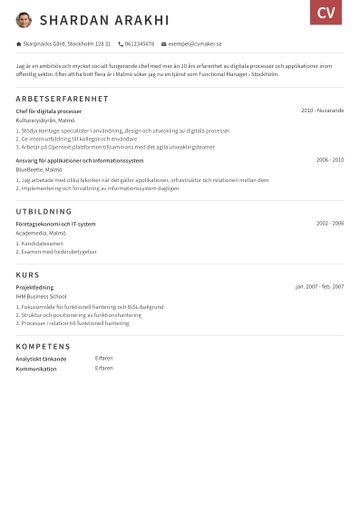 exempel CV otago röd