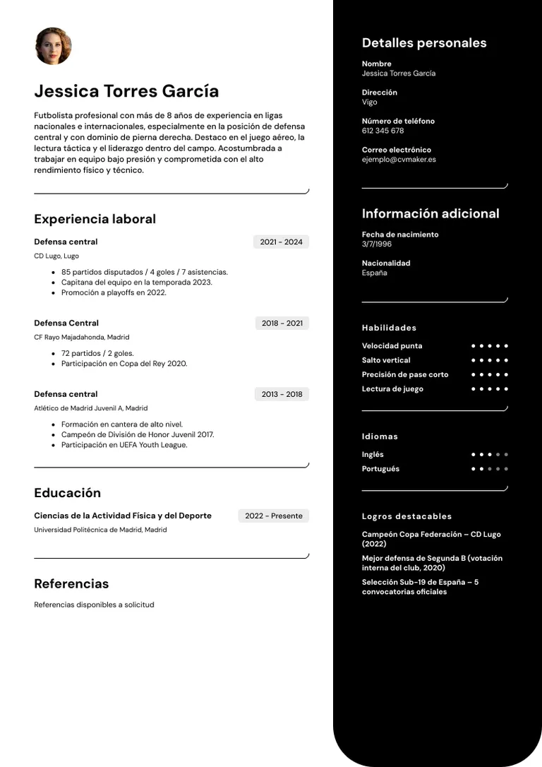 Currículum de Futbolista