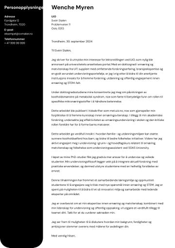 CV eksempel Akademiker