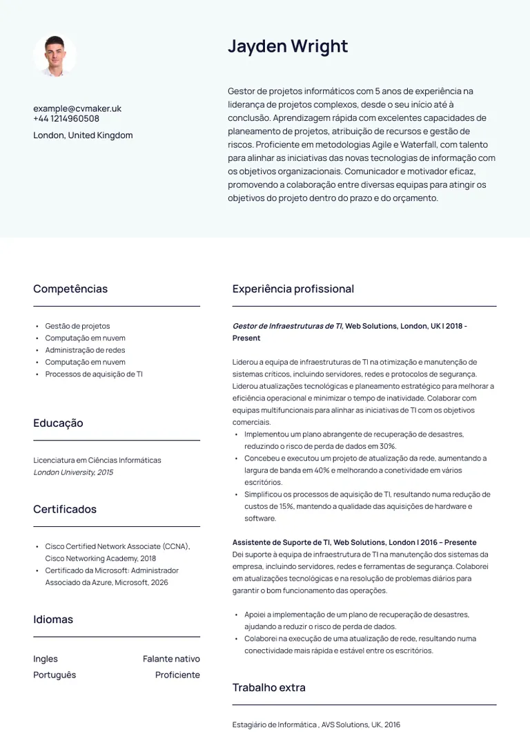 Portuguese cv template