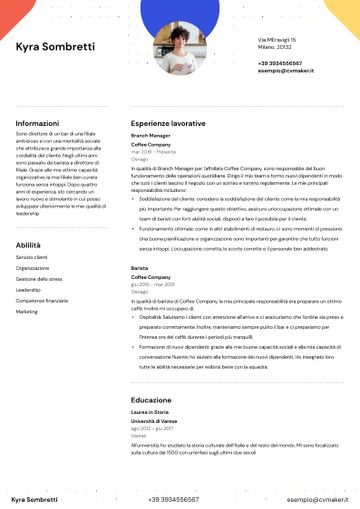 esempio di cv hopkins