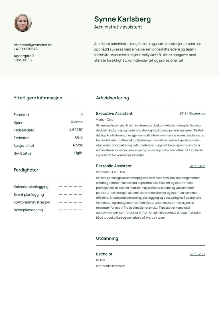 Enkel CV eksempel