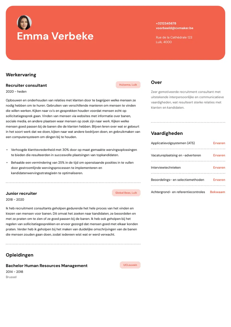 cv-voorbeeld recruiter