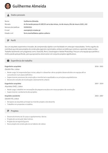 Exemplo CV berkeley castanho