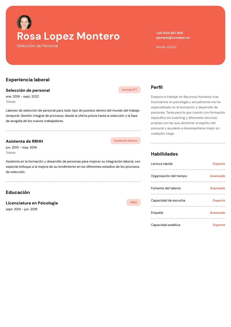 Currículum de Recursos Humanos