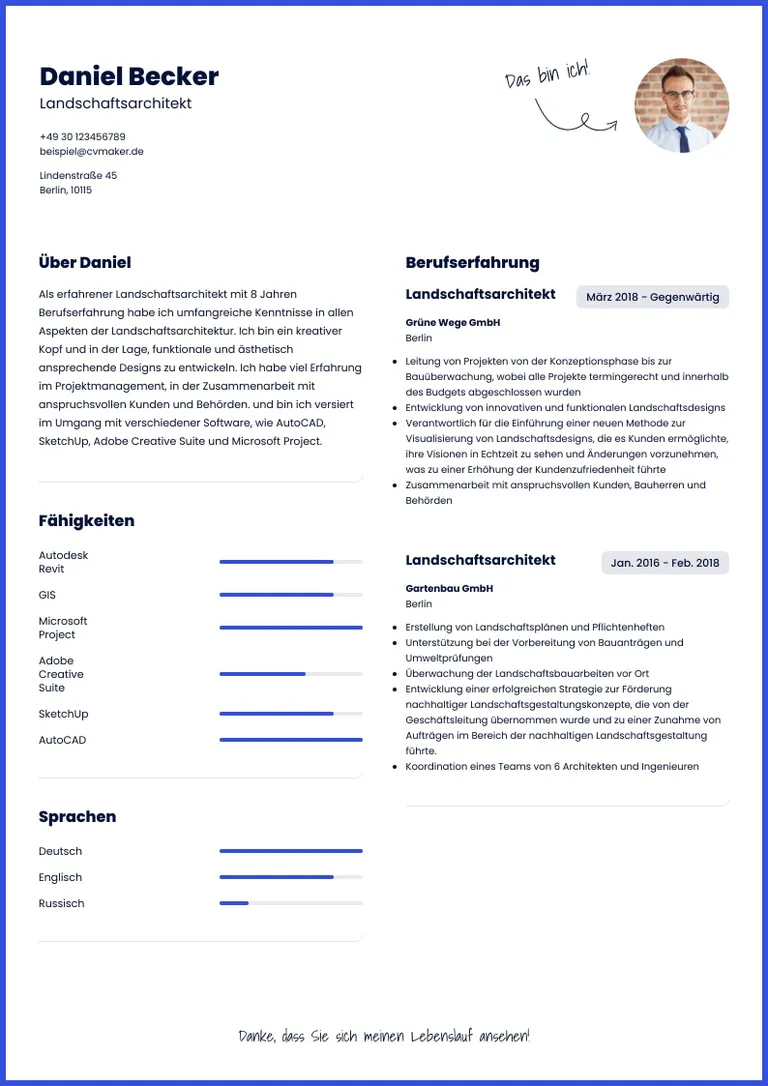 Lebenslauf Beispiel Architektin