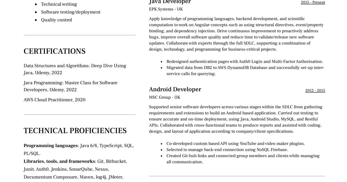 Software Developer CV Examples: Guide with Tips