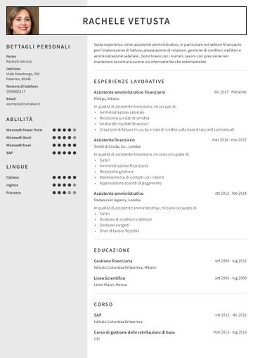 esempio di cv auckland marrone
