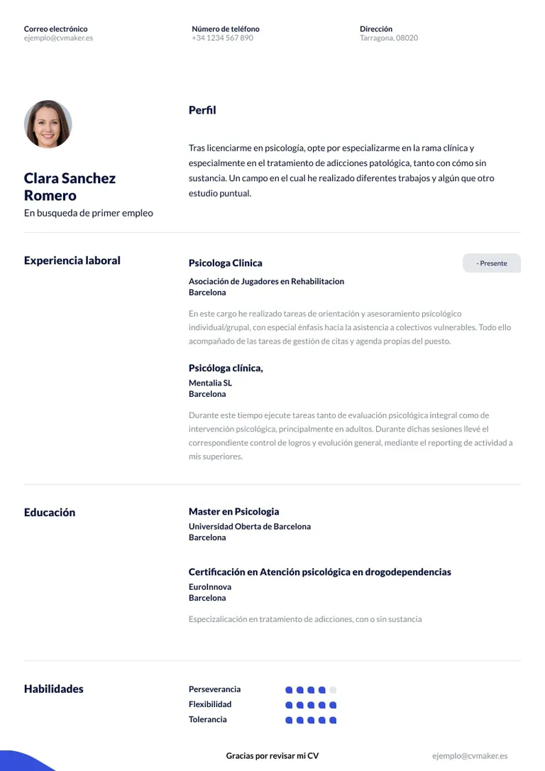 Currículum de Psicólogo