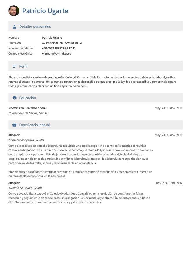 Currículum de Abogado