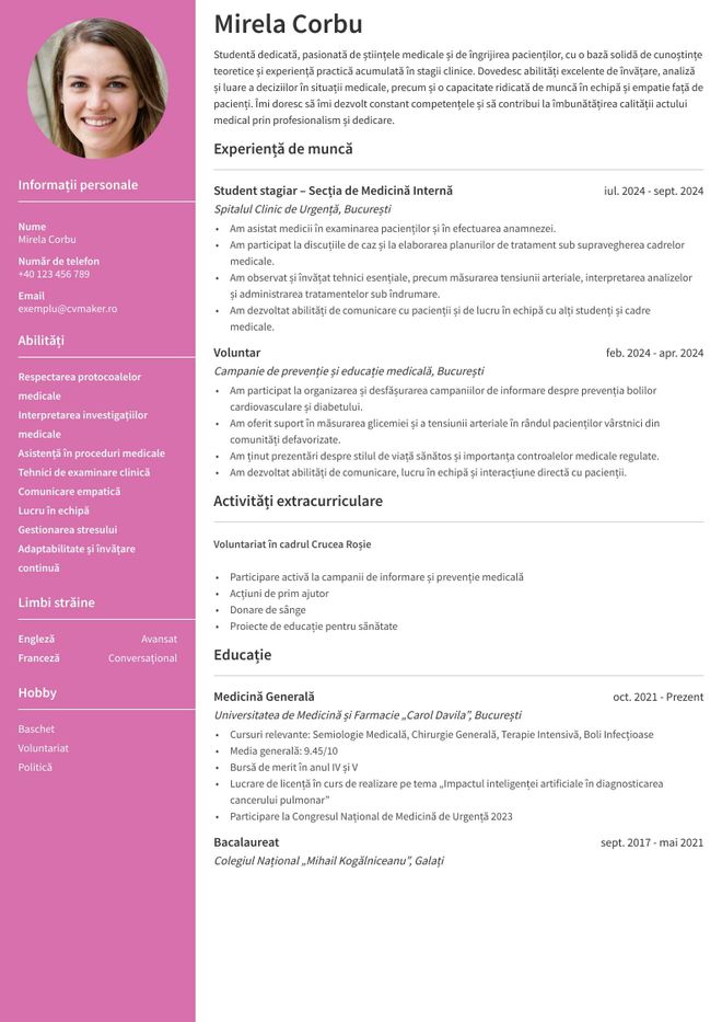 CV student medicina