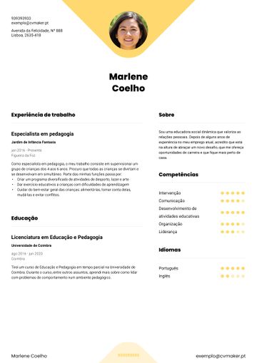 Exemplo CV yale amarelo
