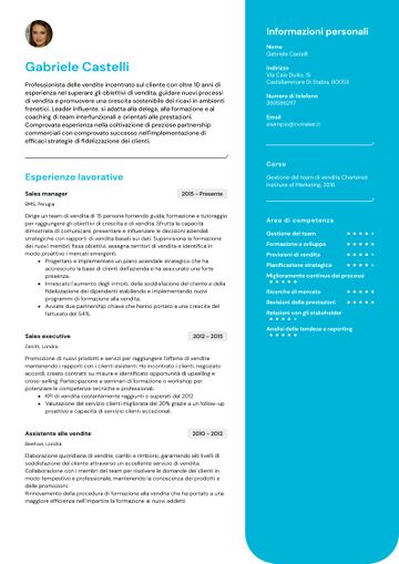 esempio di cv california blu