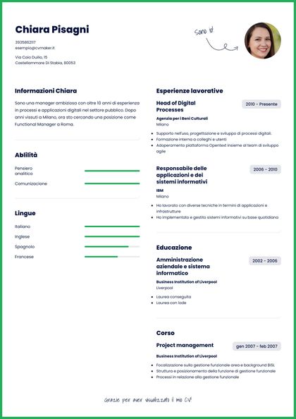 esempio di CV semplice