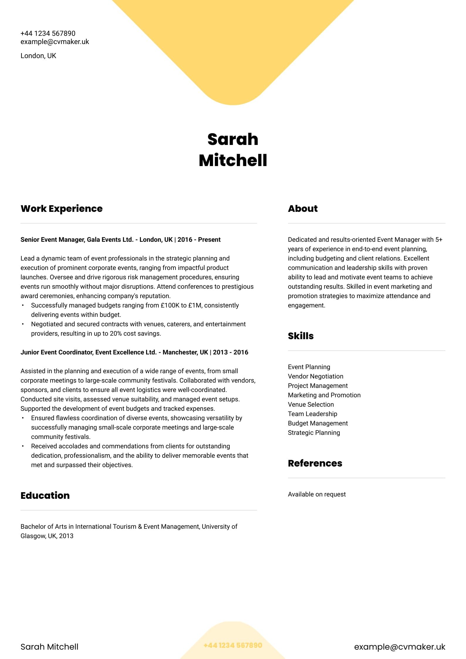 Event Manager CV 
