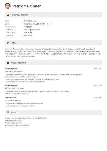 exempel CV berkeley brun