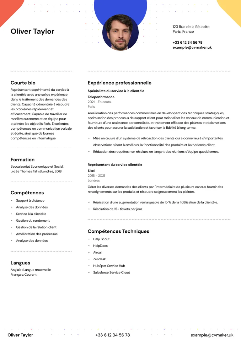 French CV example