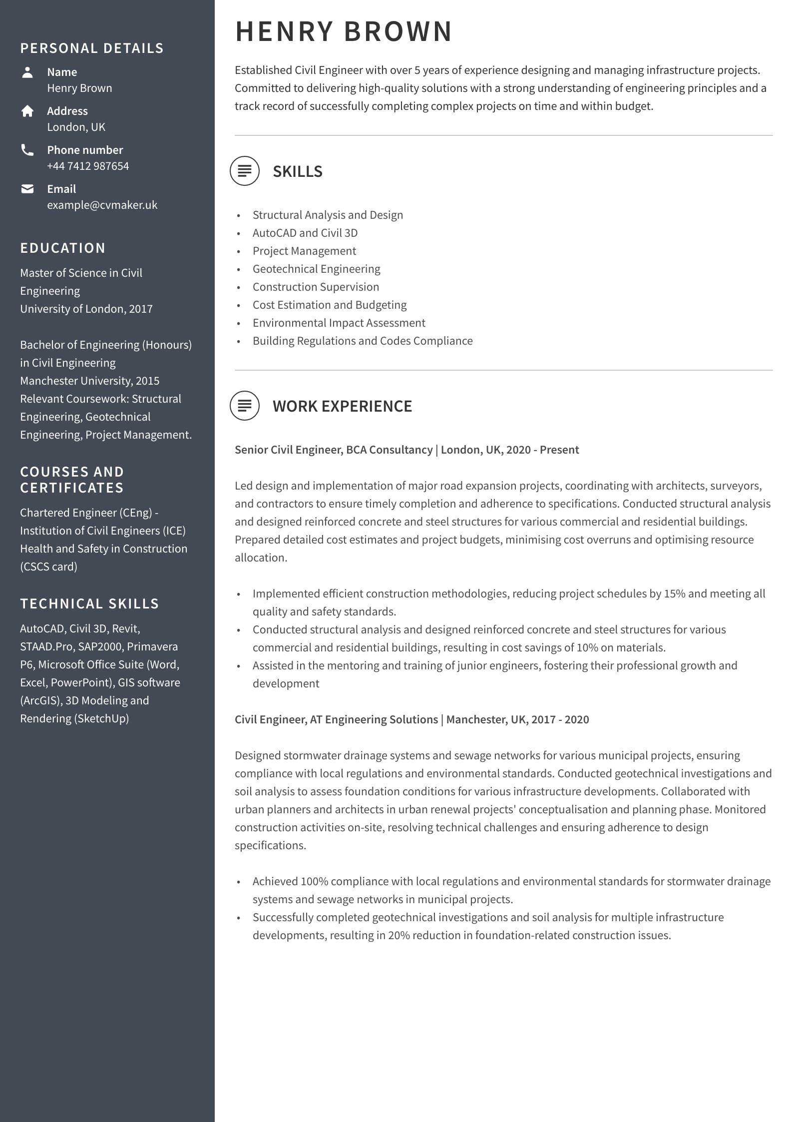 Civil Engineer CV