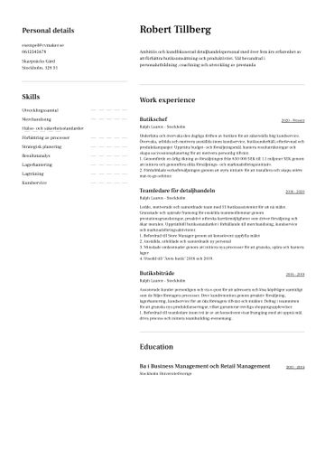 exempel CV toronto