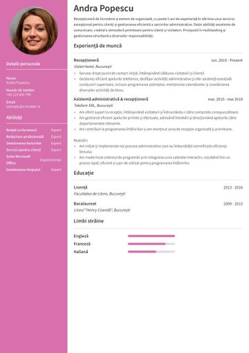 CV receptionista