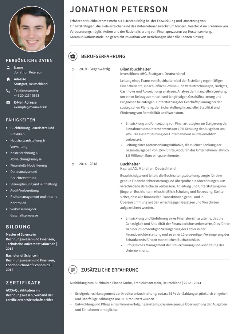 German CV sample
