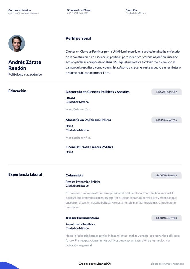 currículum académico