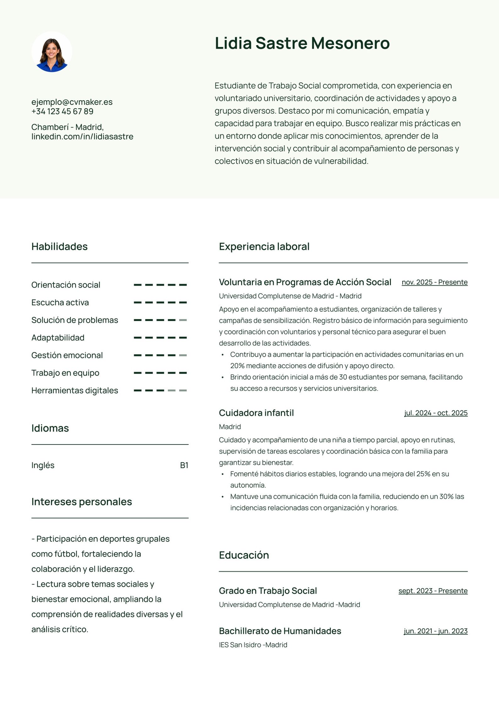 Currículum de Prácticas