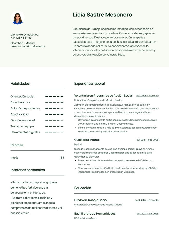 Currículum de Barista