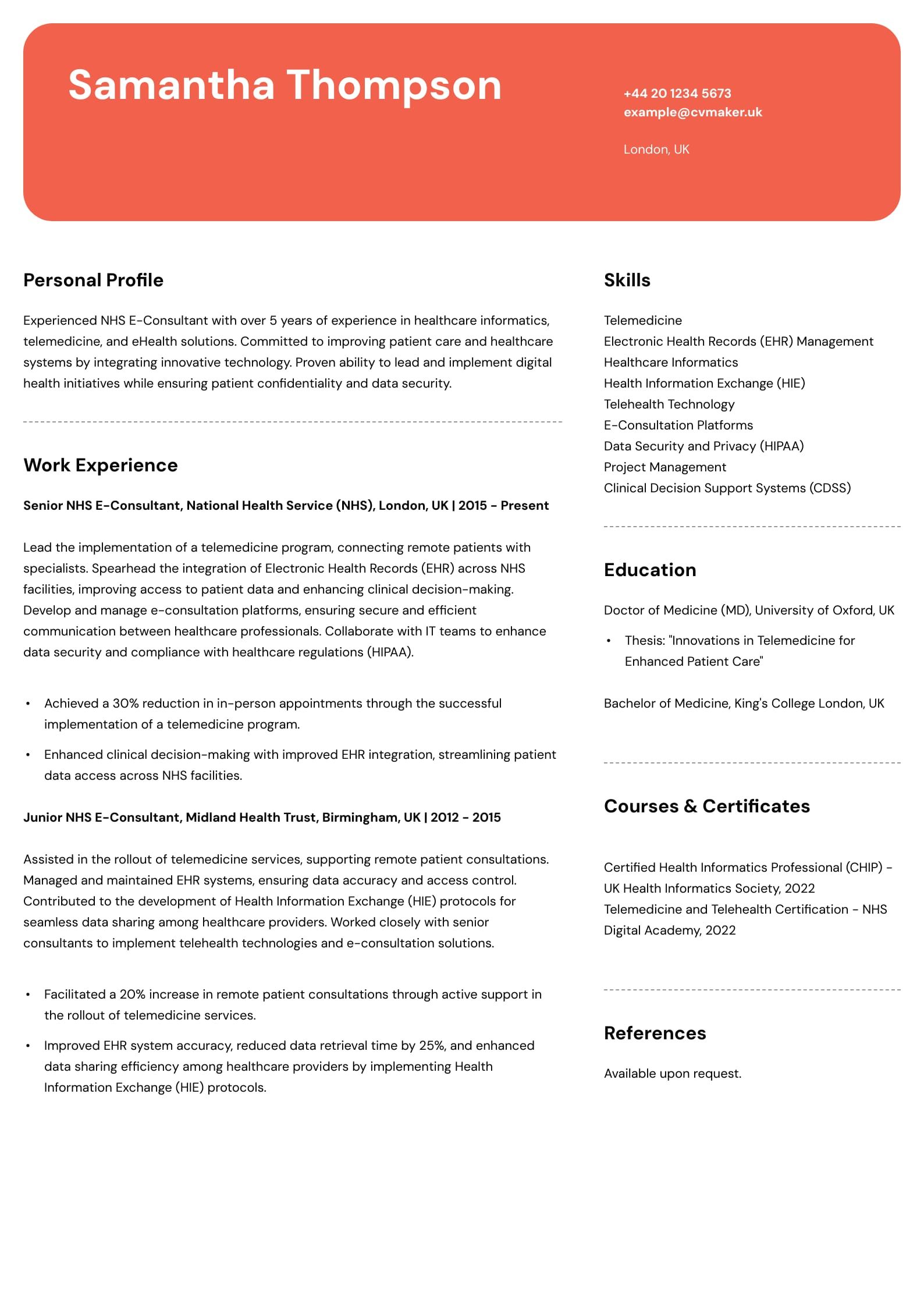 Consultant CV