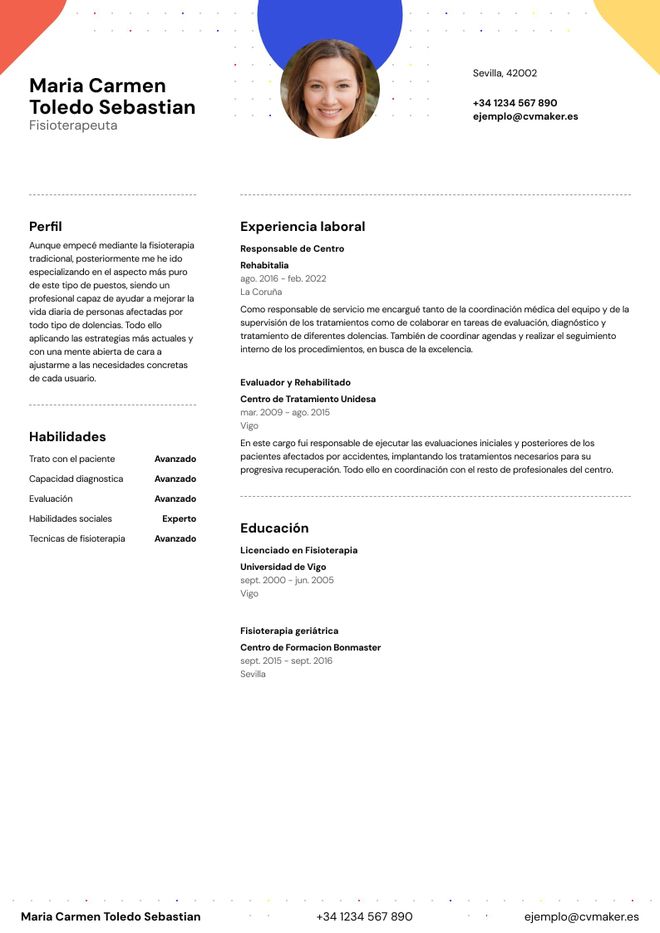 Currículum de Fisioterapeuta
