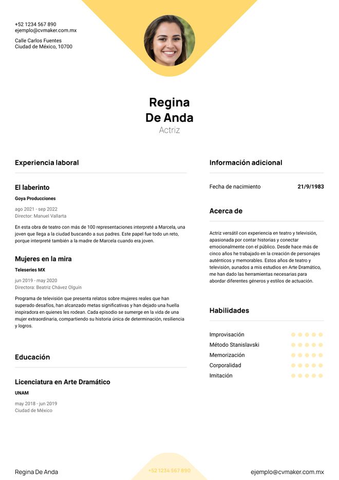 CV de actor