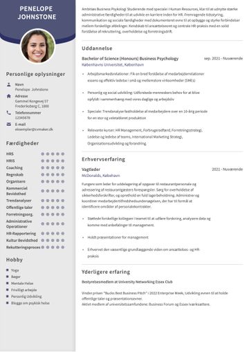 CV-skabelon edinburgh lilla