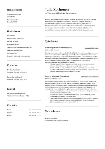 cv pohja toronto