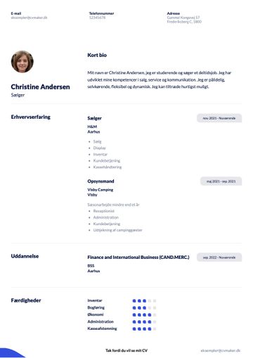 CV-skabelon duke blå