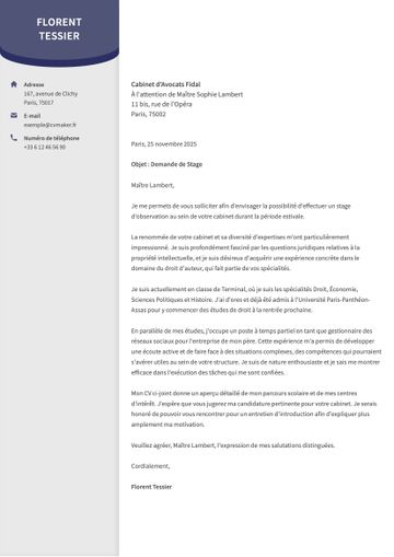 lettre de motivation modèle edinburgh violet