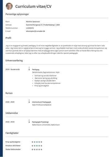 CV-skabelon oxford lilla