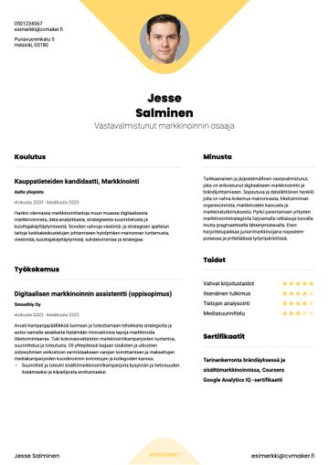 cv pohja yale keltainen