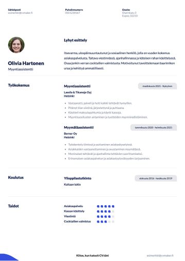 cv pohja duke sininen