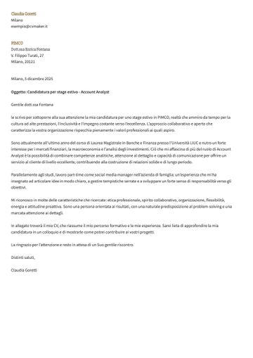 lettera presentazione esempio princeton giallo